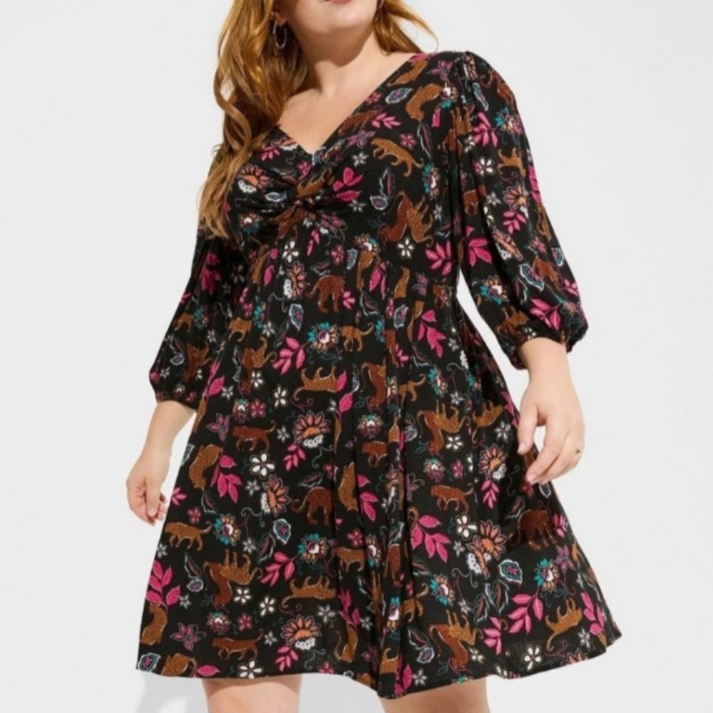 Torrid Leopard & Floral Dress